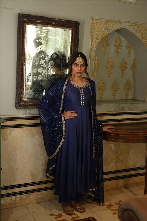 Tazmeen Blue Anarkali Set