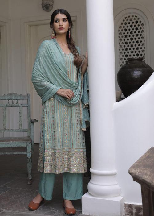 Mehreen Pistachio Straight Set