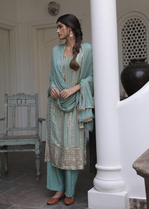 Mehreen Pistachio Straight Set