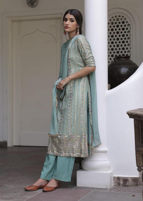 Mehreen Pistachio Straight Set