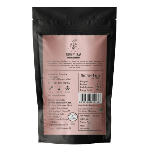 Brewed Leaf Natural Rose Black Tea.