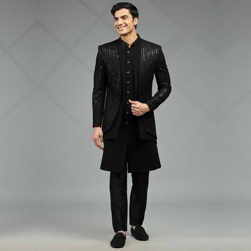 Sleek Stylish Black Indowestern for Men