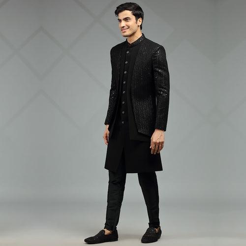 Sleek Stylish Black Indowestern for Men