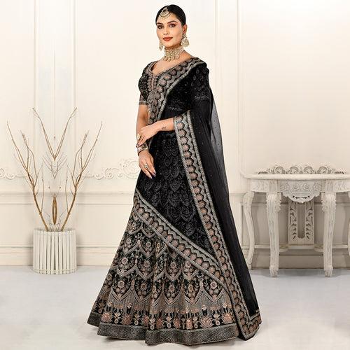 Midnight Black Lehenga Set