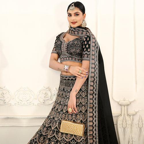 Midnight Black Lehenga Set