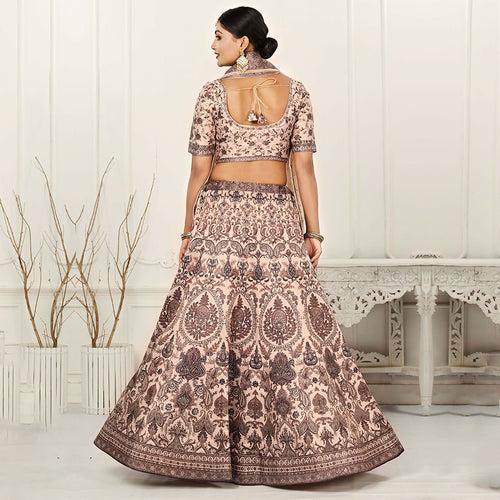 Light Cream Shimmer Lehenga Set