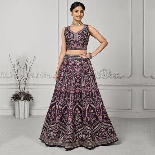 Majestic Majenta and Pink Lehenga Set