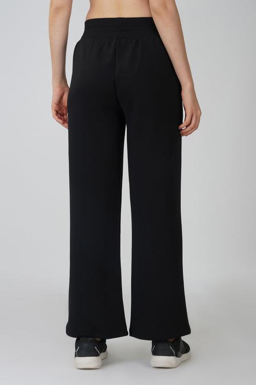 Black Relaxed Wide Leg Trousers