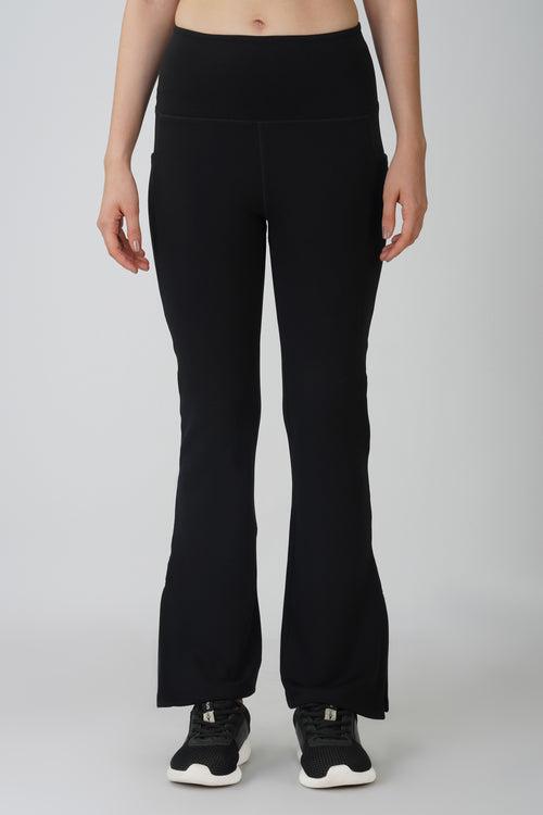 Black Side Slit Flare Pant