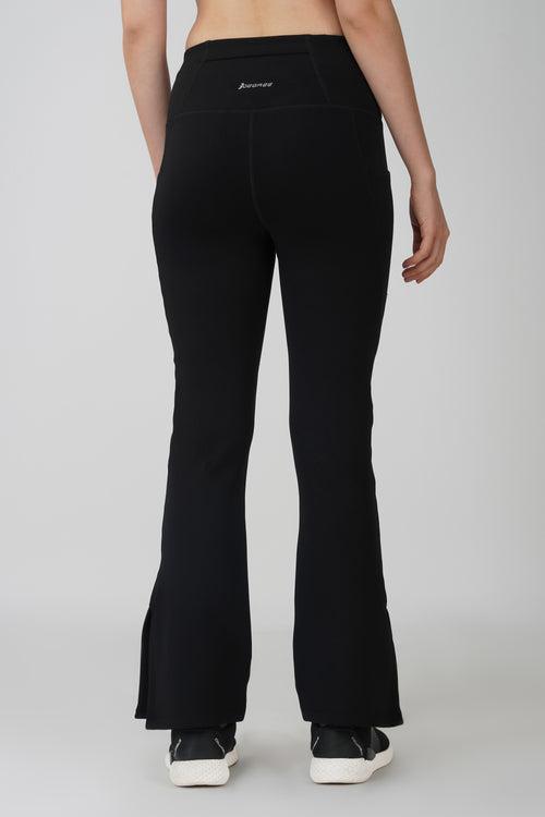 Black Side Slit Flare Pant