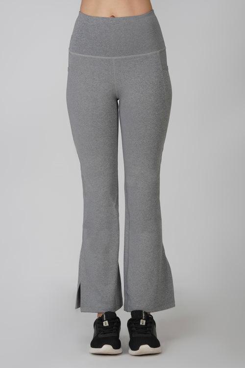 Grey Side Slit Flare Pant