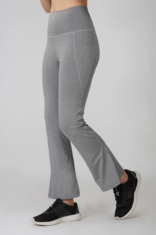 Grey Side Slit Flare Pant