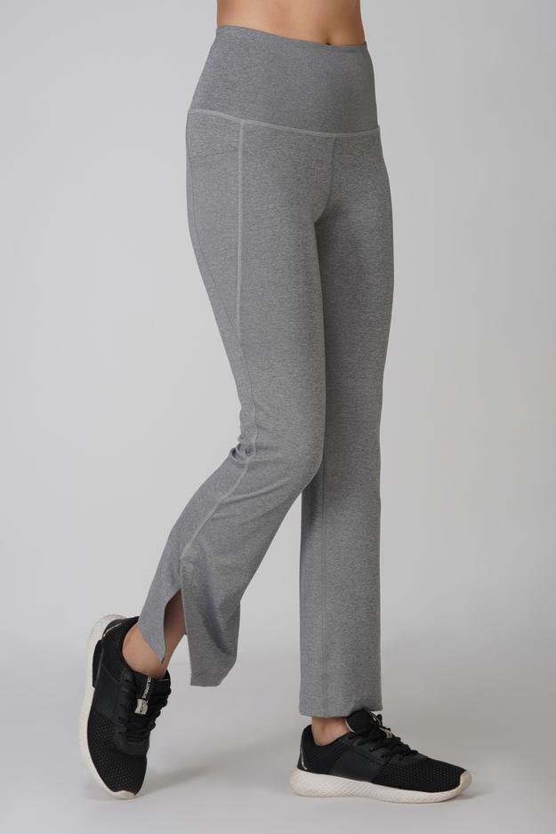 Grey Side Slit Flare Pant