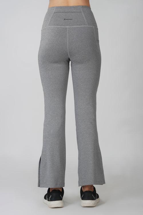 Grey Side Slit Flare Pant