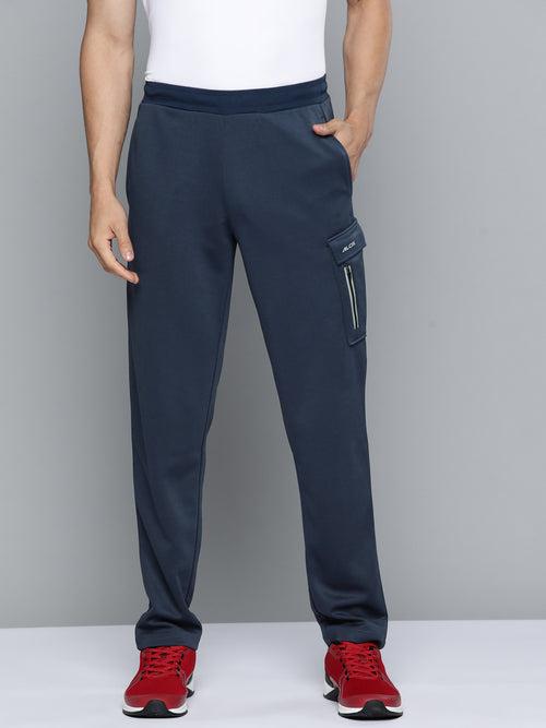 Alcis Men Navy Blue Solid Track Pants