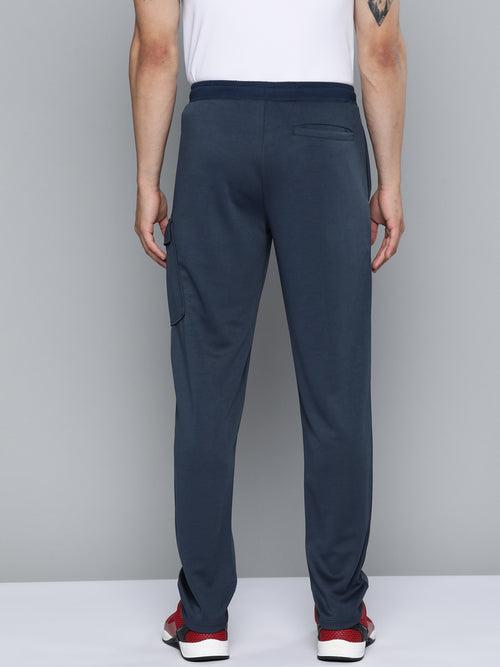 Alcis Men Navy Blue Solid Track Pants