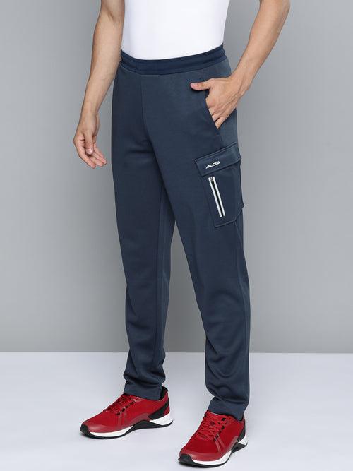 Alcis Men Navy Blue Solid Track Pants