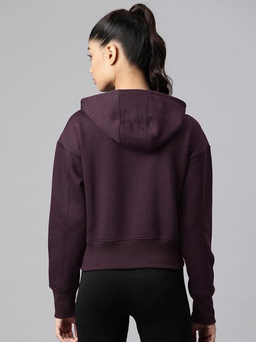 Alcis Women Solid Hooded Sweatshirt