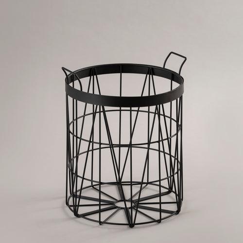 Geometric Design Basket With Handles