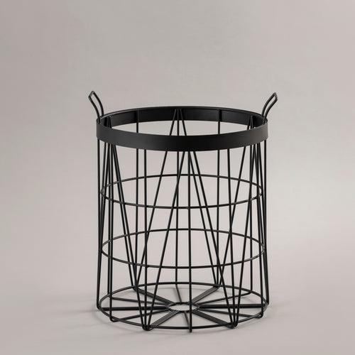 Geometric Design Basket With Handles