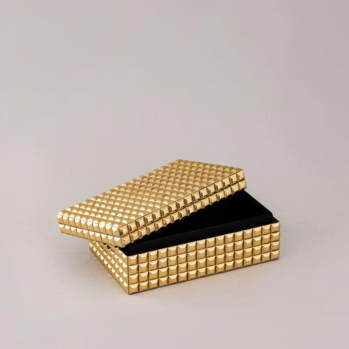 Gold Small Rectangular Bone Trunk Box