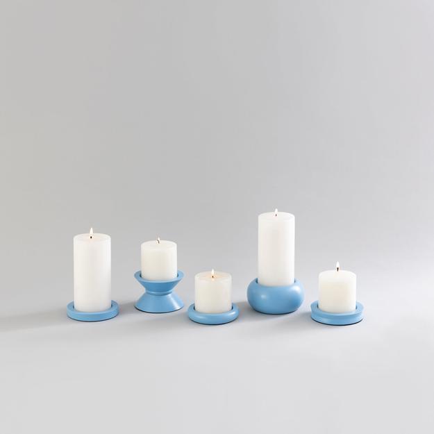 CANDLE HOLDERS SKY BLUE - SET OF 5