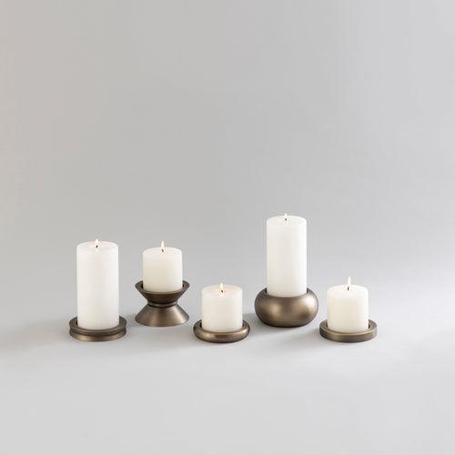 CANDLE HOLDERS ANTIQUE BRASS - SET OF 5