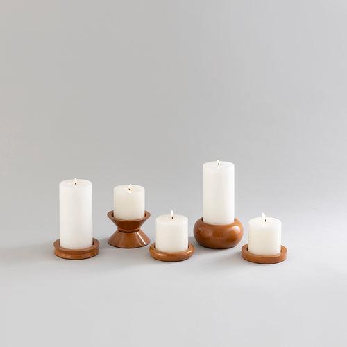 CANDLE HOLDERS TERRACOTTA - SET OF 5