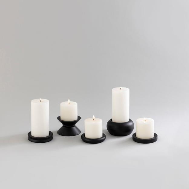 CANDLE HOLDERS BLACK - SET OF 5