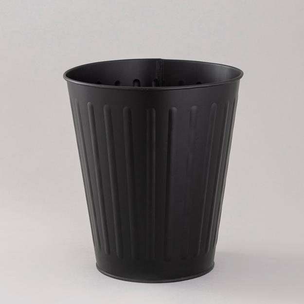 Black Round gold waste bin