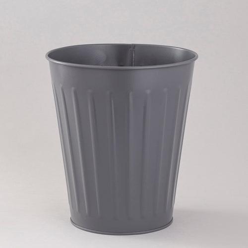 Dark Grey Round gold waste bin