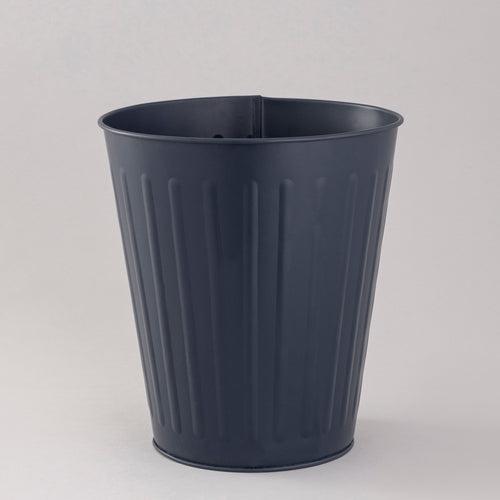 Navy Blue Round gold waste bin