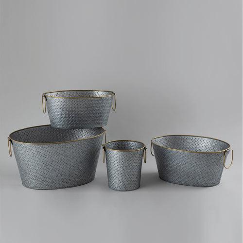 Set of 4 Galvanized ice buckets