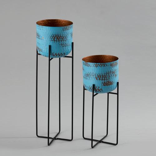 Blue patina Planters