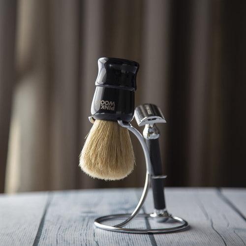 Pink Woolf Classic Safety Razor & Shaving Brush Stand