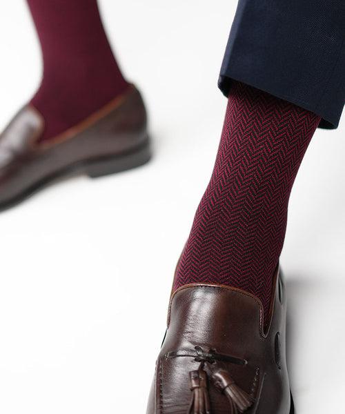 Maroon Herringbone