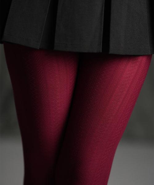 Maroon Cableknit Stockings