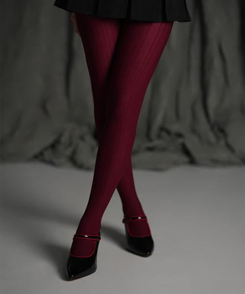 Maroon Cableknit Stockings