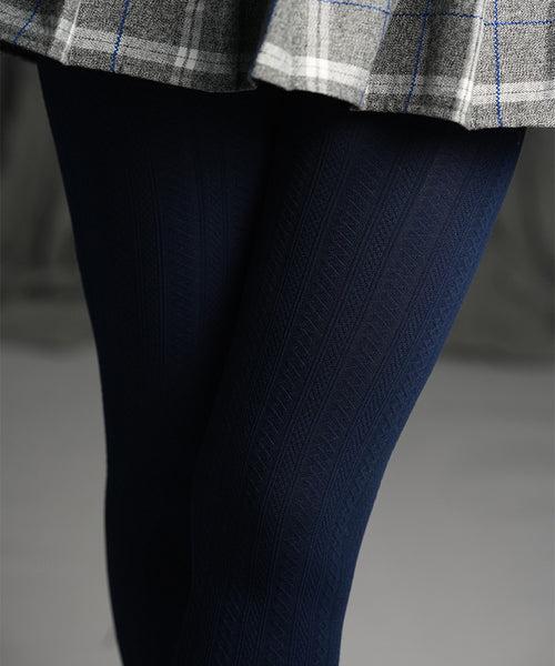 Navy Cableknit Stockings