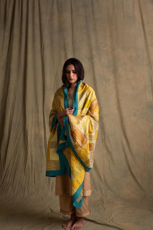 Alar- Yellow Upcycled Patchwork Dupatta