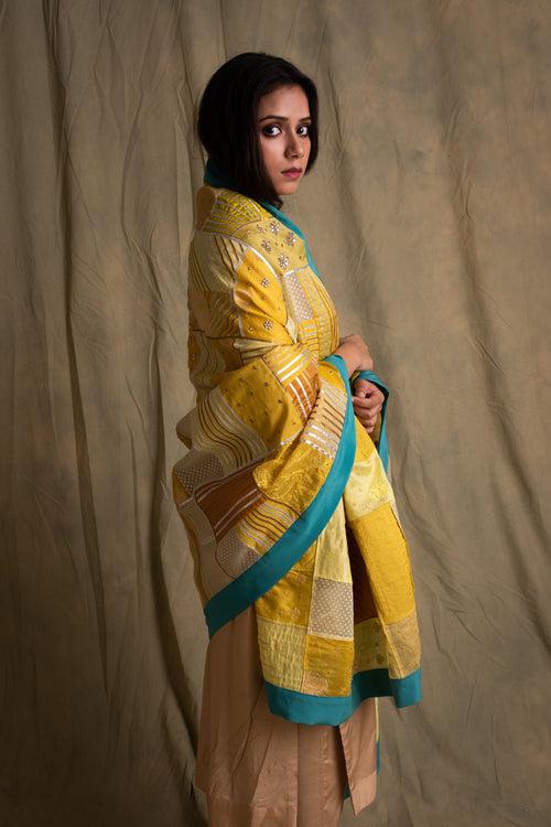 Alar- Yellow Upcycled Patchwork Dupatta