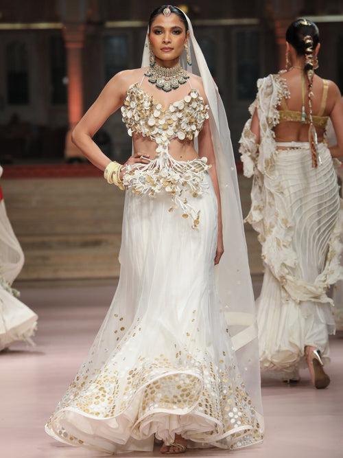 White Mushroom Lehenga Set