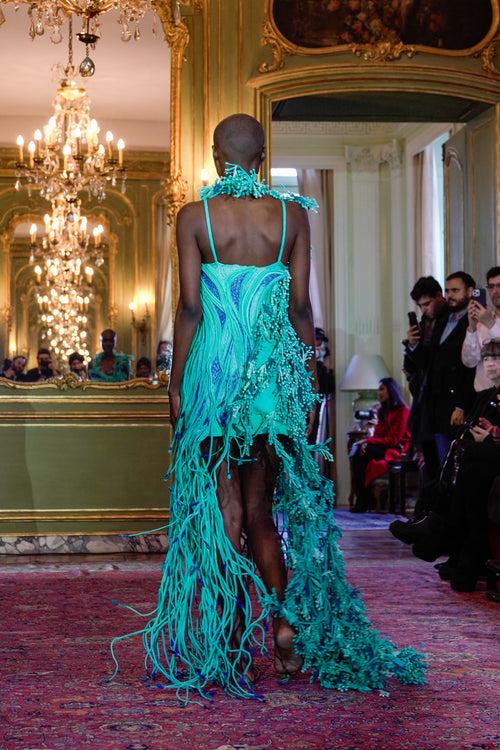 Coral Cascade Gown