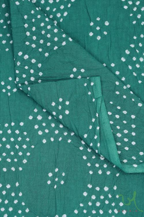 Teal Hive Bandhani Cotton Fabric