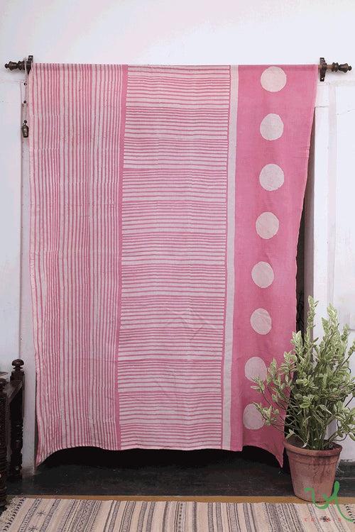 Salmon Modern Geometric Batik Curtain