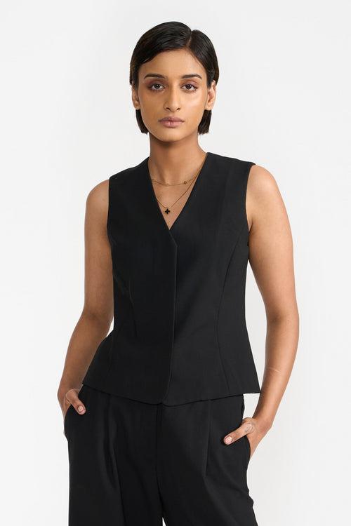 MAIA BLACK WOMEN'S VEST