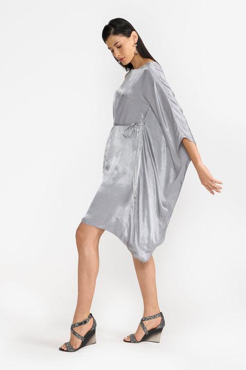 JANET METALLIC GREY WOMEN'S DRESS