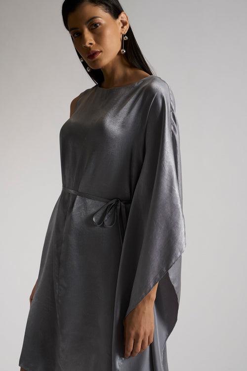 JANET METALLIC GREY WOMEN'S DRESS