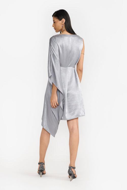 JANET METALLIC GREY WOMEN'S DRESS