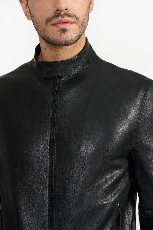 ANDREW BLACK MEN'S LEATHER JACKET